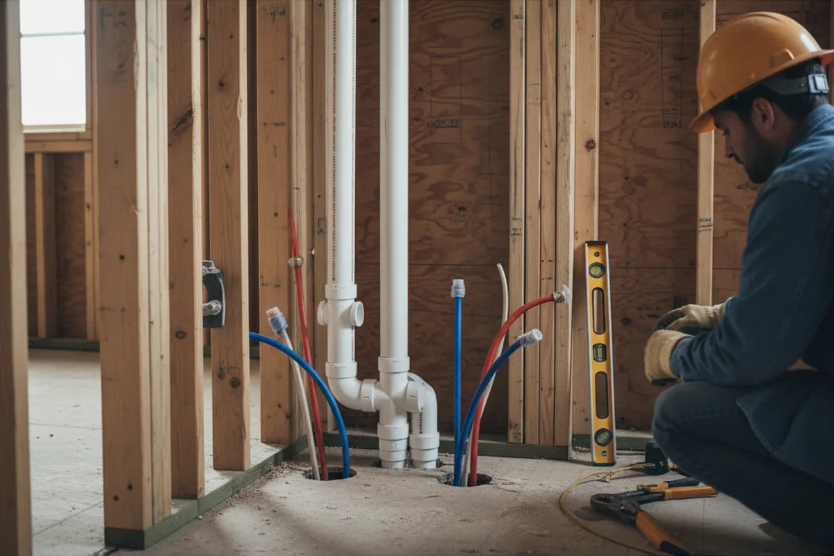 Drain and supply rough-in during Toilet Repair and Installation in Bouse
